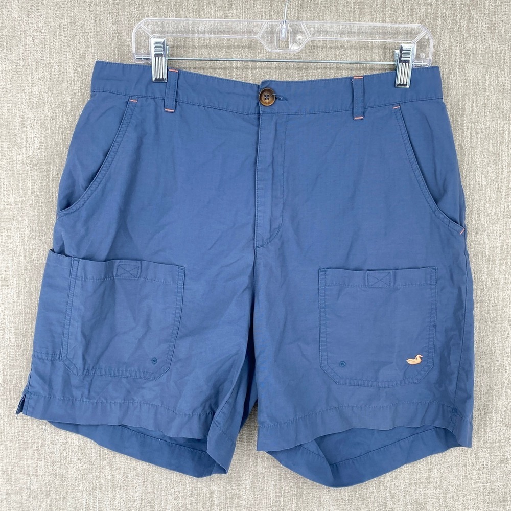 Southern‎ Marsh Regatta Shorts Mens Medium Blue Cargo Pockets Elastic Back